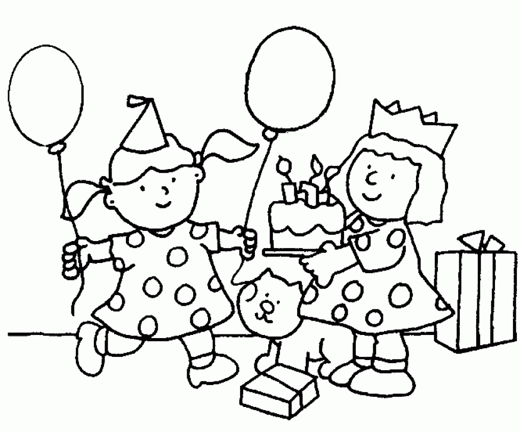 Coloring Pages Birthday Party Home Free Kids Printable Theme