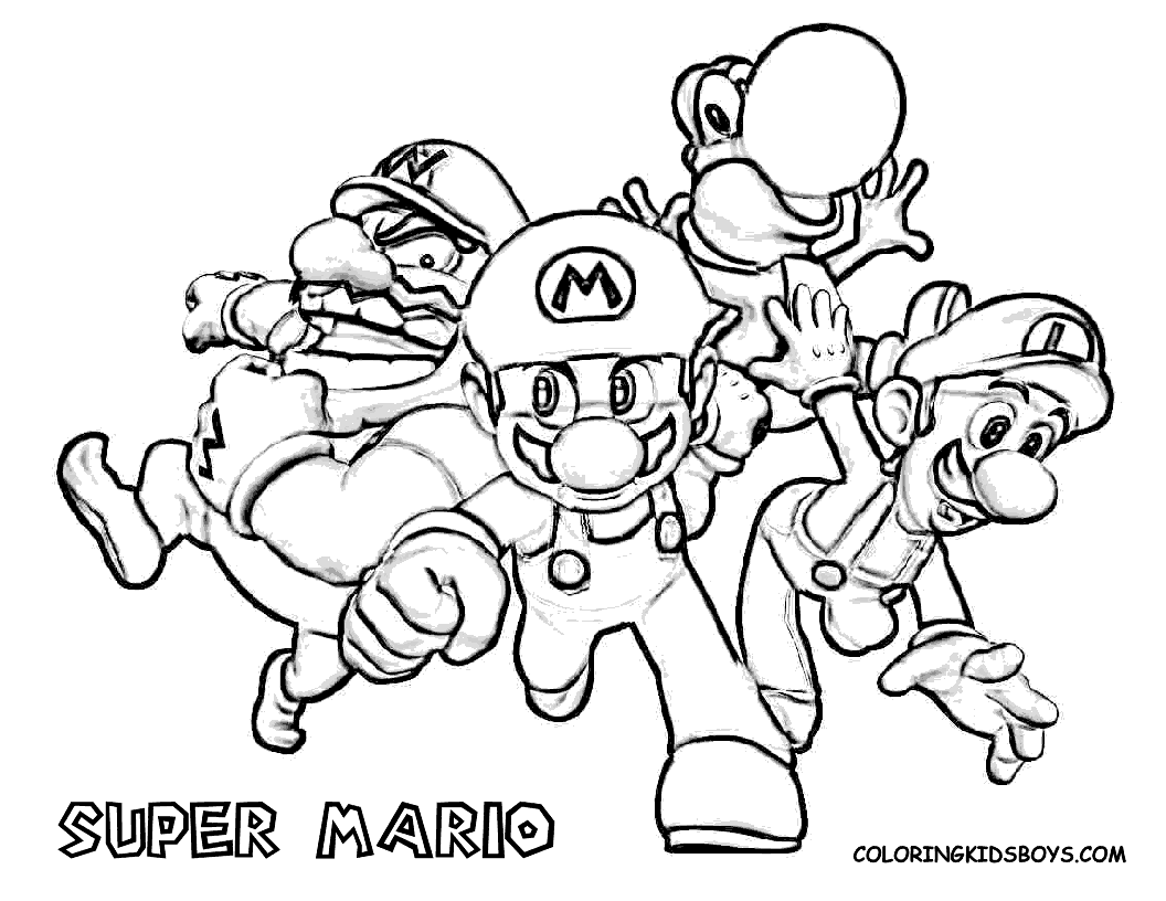 Print Coloring Famous Characters Nintendo Super Mario Number ...
