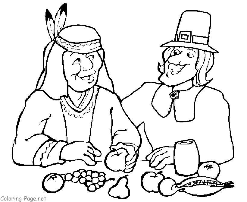 Thanksgiving Coloring Pages - Native American 2