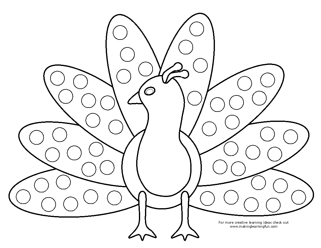 Turkey Do A Dot Art Coloring Page Coloring Home