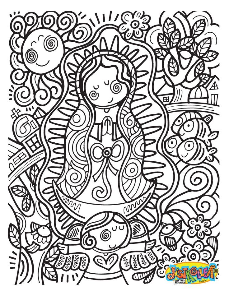 Virgin of Guadalupe Coloring Page