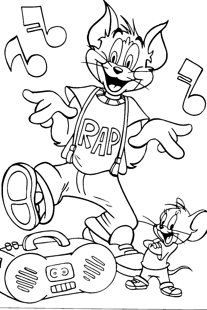 Tom And Jerry Were Singing Along Coloring Pages - Tom and Jerry 