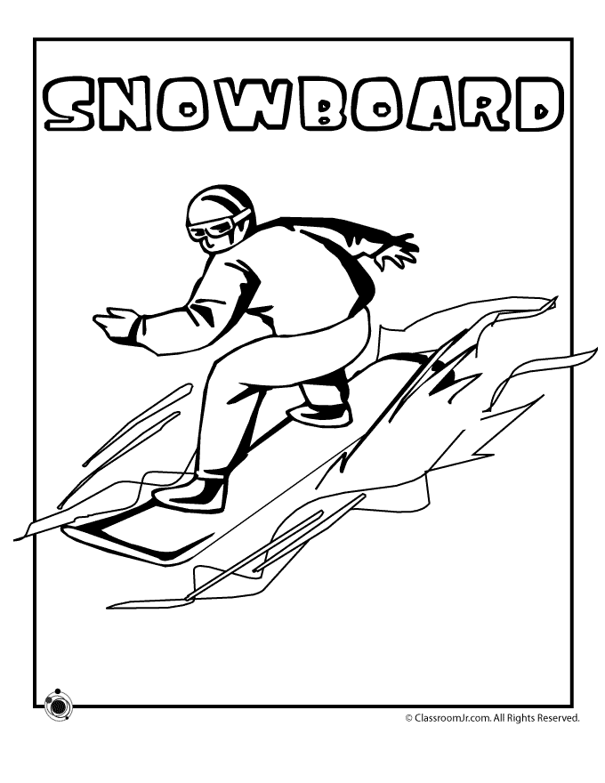 Snowboarding Coloring Page Images & Pictures - Becuo