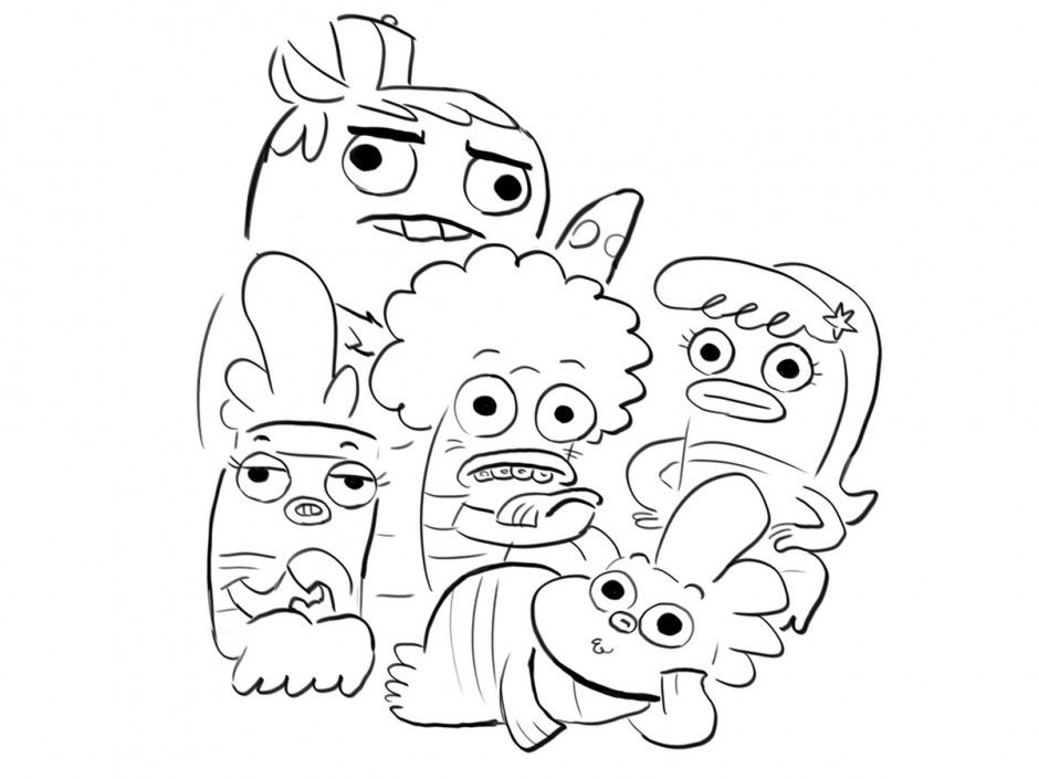 Fish Hooks Coloring Pages Home Draw 260193