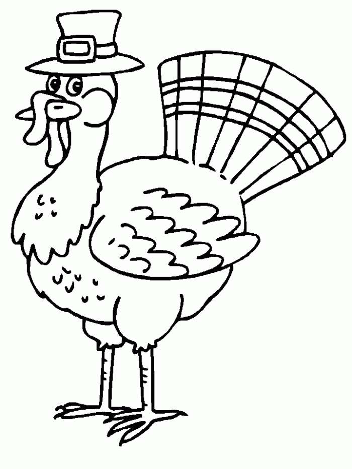 Coloring Page Of A Turkey : Printable Coloring Book Sheet Online 