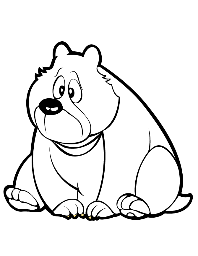 Cute Bear For Preschool Children Coloring Page | HM Coloring Pages