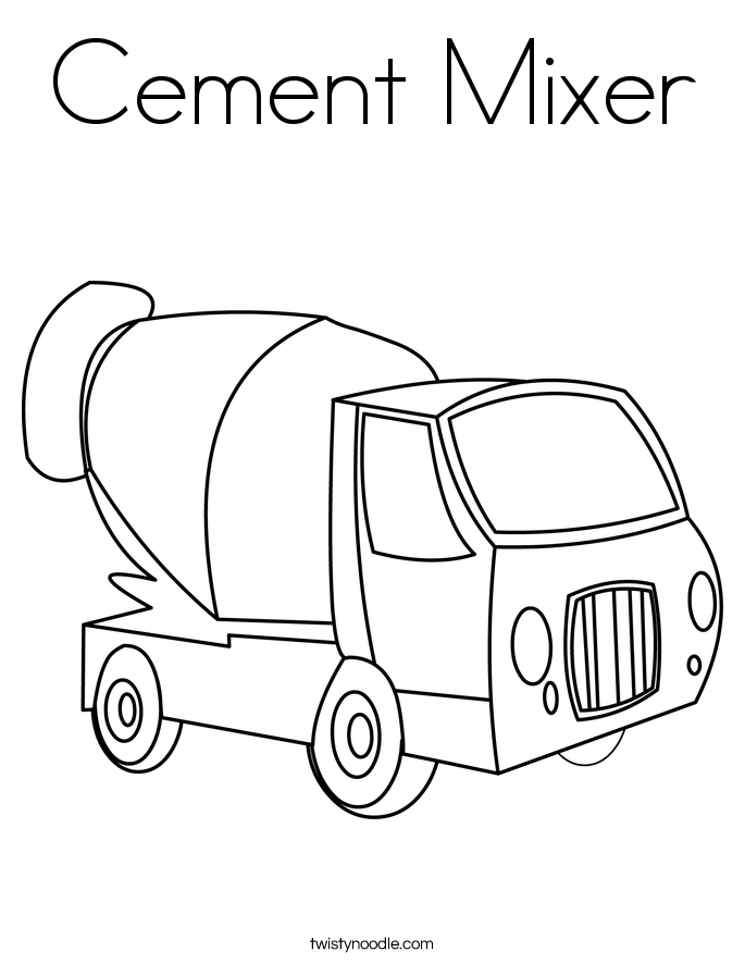 Cement Truck Printable Coloring Pages For Download - Kids 