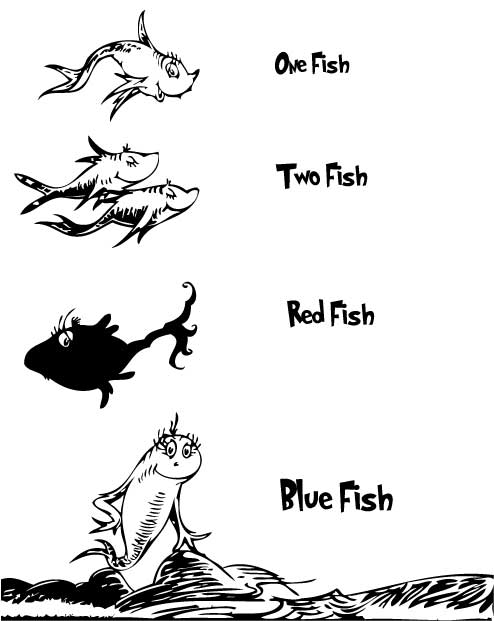 One Fish Two Fish Red Fish Blue Fish Coloring Pages ...
