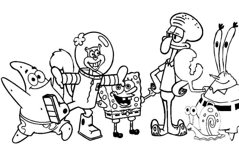 Spongebob Characters Coloring Pages - Coloring Home