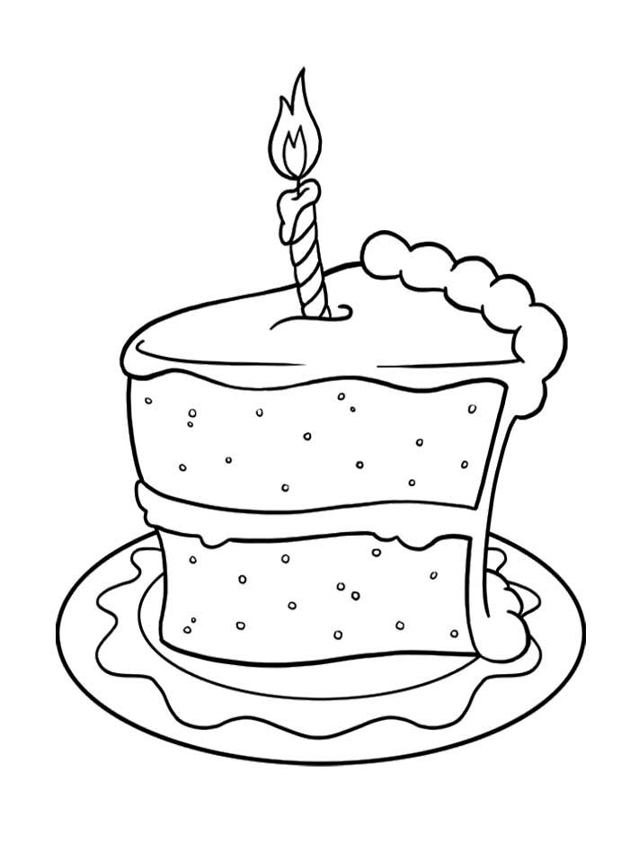 Birthday Cake Coloring Pages For Kids - Coloring Home