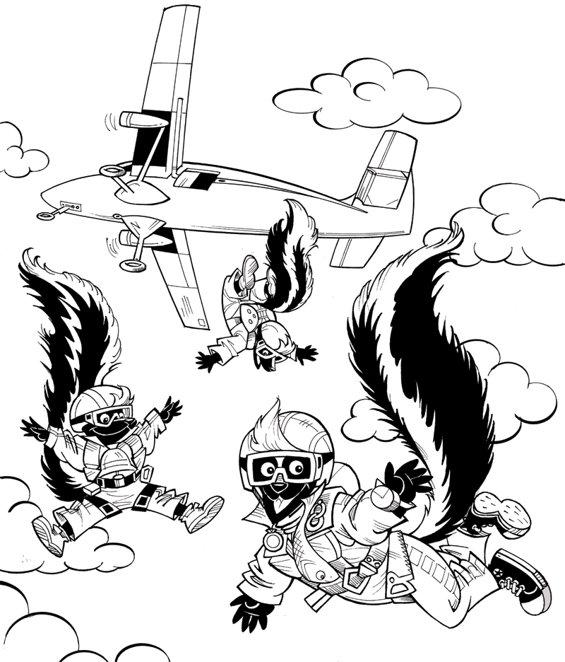 Skydiving Skunks by Rocky Fuller - Hidden Pictures™ Puzzles 