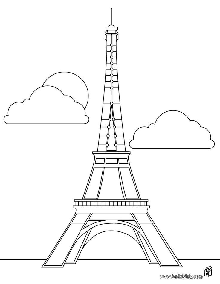 Eiffel tower coloring page | Paris, France