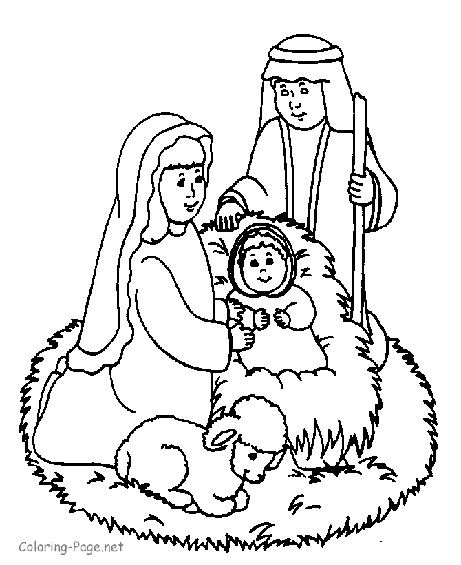 Mary Joseph Coloring Pages Home Christian Page Baby Jesus