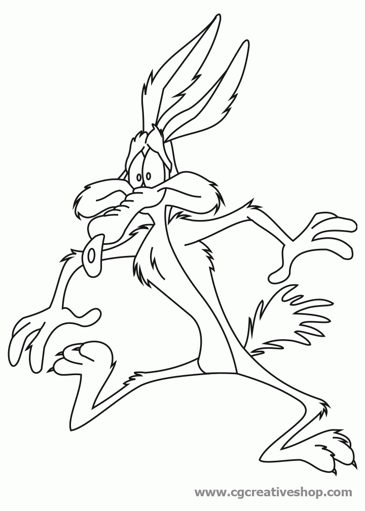 wile e coyote on skates Colouring Pages