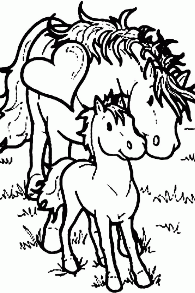 horse and baby horse Colouring Pages (page 2)