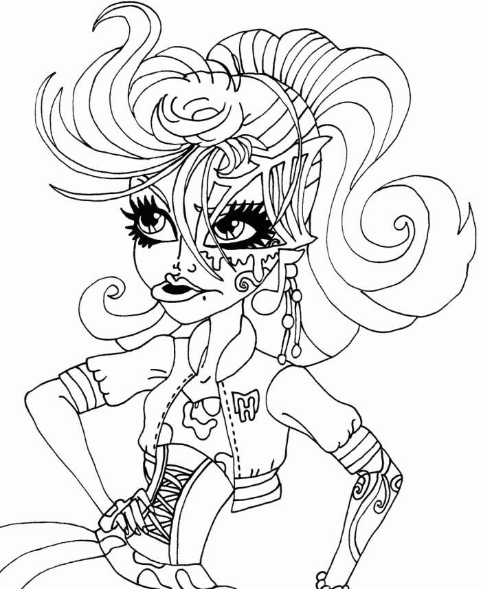 Face Of Monster Frenkie Stein Coloring Pages - Monster High 