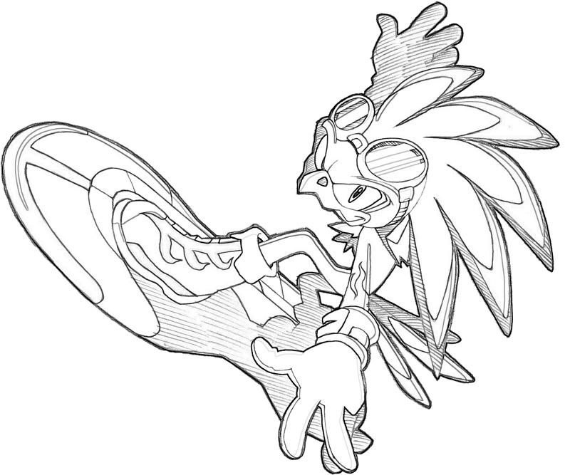 printable sonic generations jet the hawk speed coloring pages 