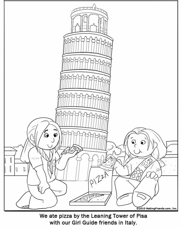 Italian Girl Guide Coloring Page