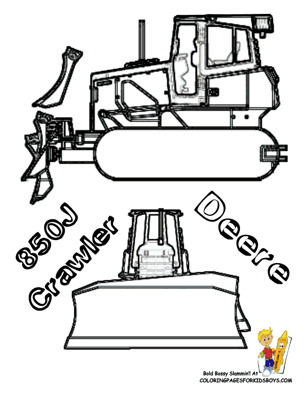 Digging Free Construction Coloring Pages | Excavator Coloring 