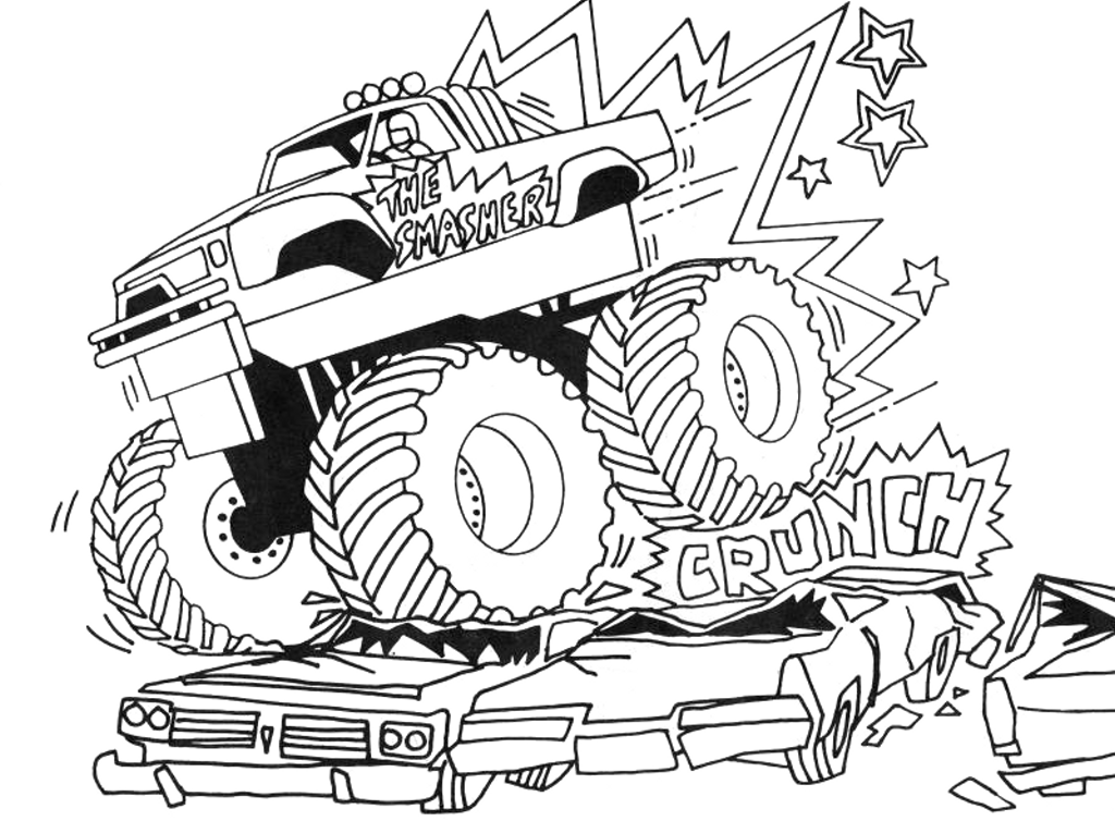 monster truks Colouring Pages