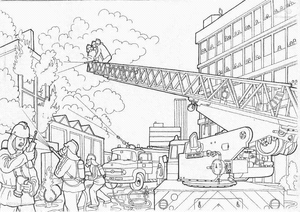 FIRE station Colouring Pages (page 2)