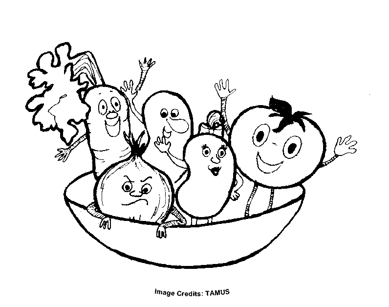 Fruits Vegetables Coloring Pages Kids Printable Cartoon Free