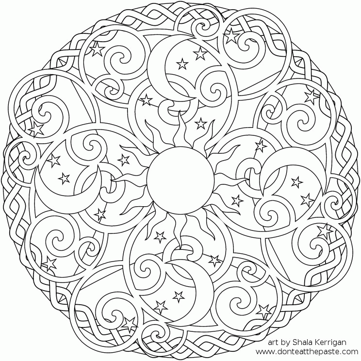 Dont Eat the Paste: Celestial Mandala box, card and coloring page 