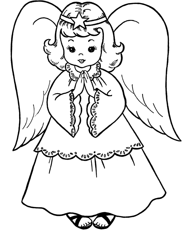 Angel Coloring Pages Adults Home Christmas Eve Realistic