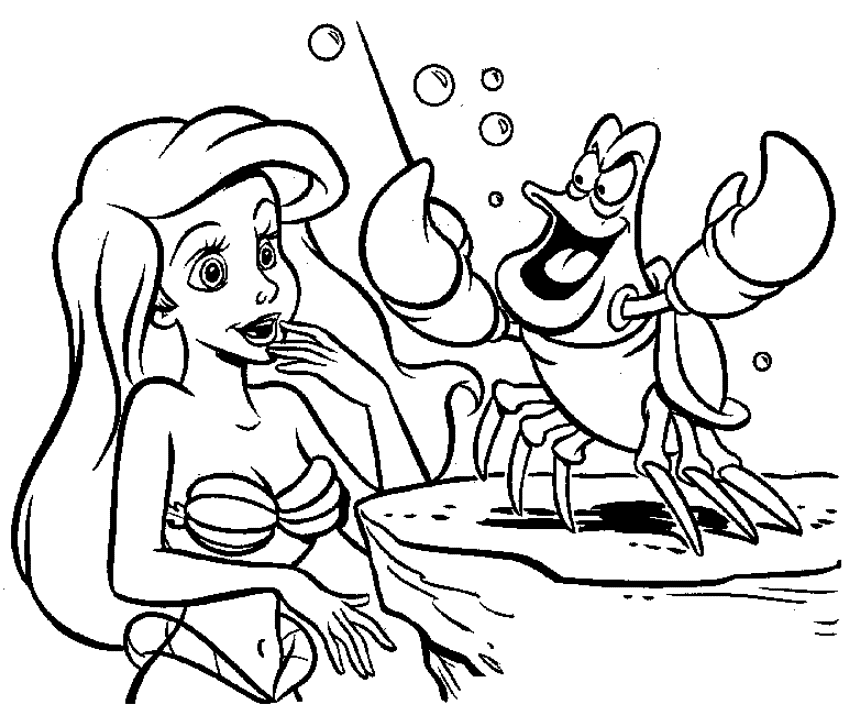 Little Mermaid Sebastian Coloring Pages Coloring Home