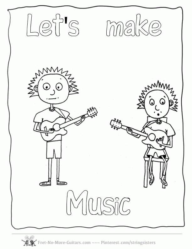 music coloring pages guitar 2