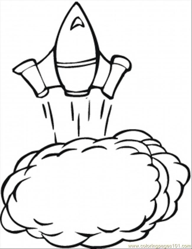 Coloring Pages Space Ship Is Taking Off (Technology > Astronomy 