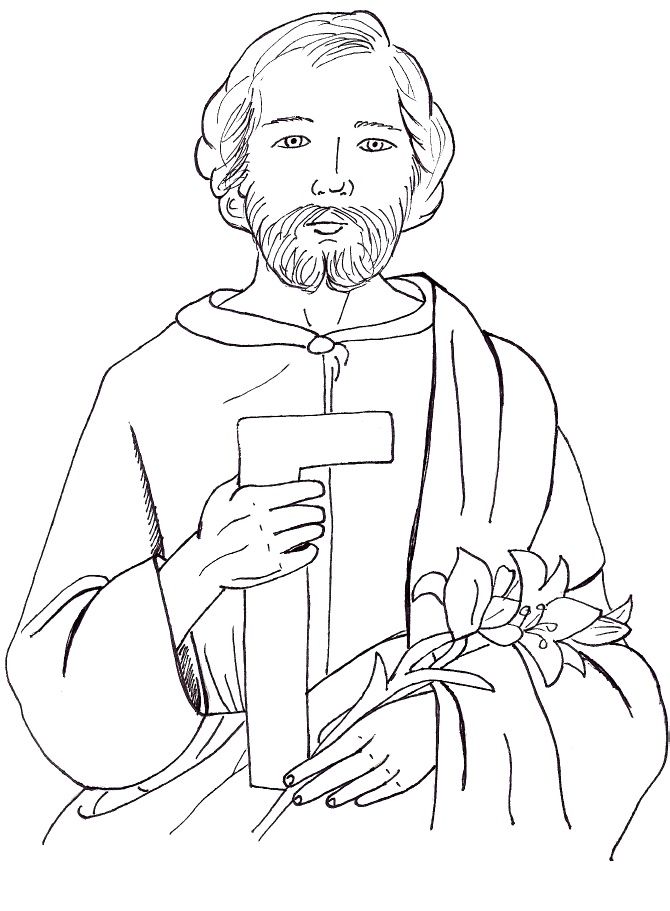 St Joseph Coloring Page - Coloring Home