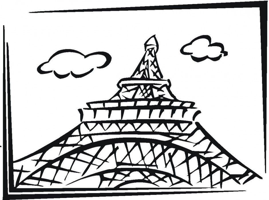 Eiffel Tower Coloring Printable Page For Kids Arts Crafts Thingkid 