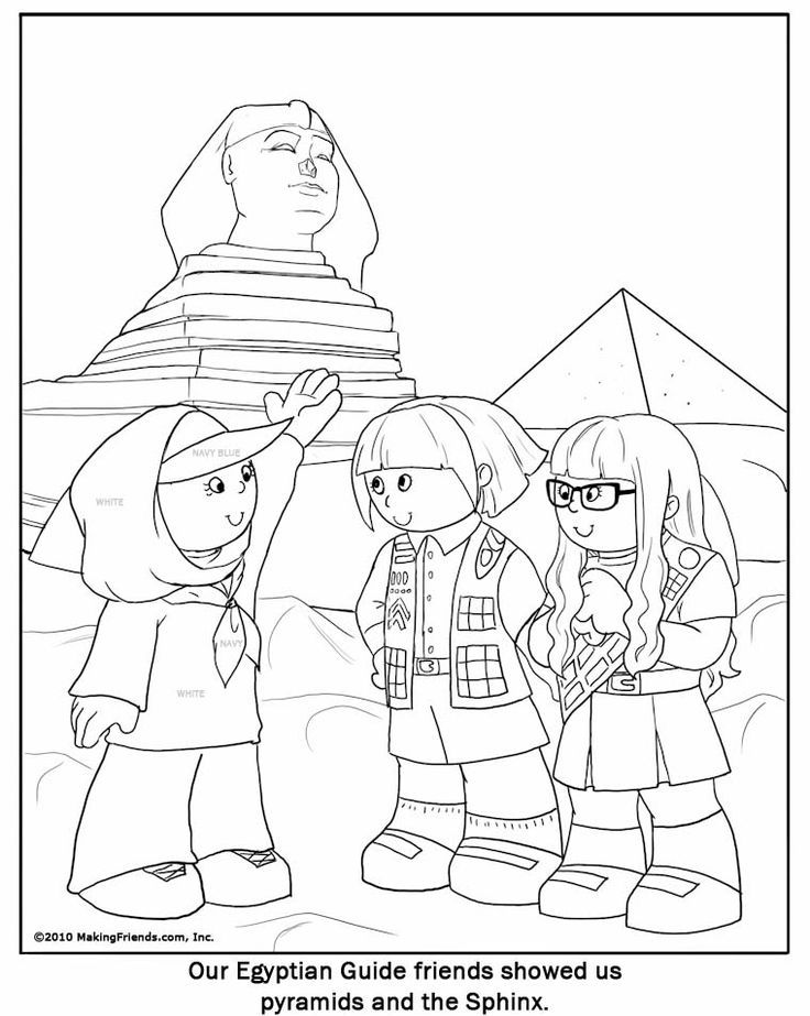 Egyptian Girl Guide Coloring Page | Adorepics