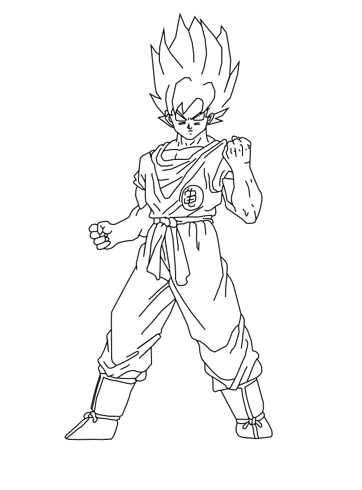 Goku Super Saiyan God Coloring Pages Free Printable Coloring Pages