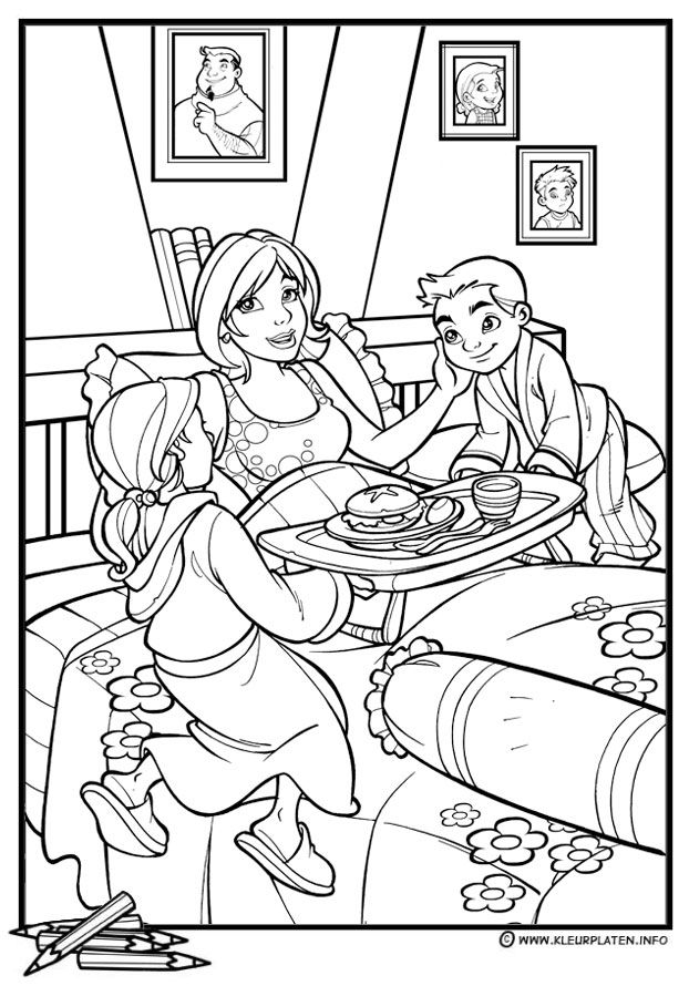 Mother Day Pictures To Colour In