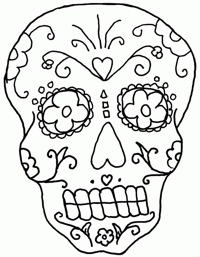 Sugar Skull Coloring Page - Coloring Home