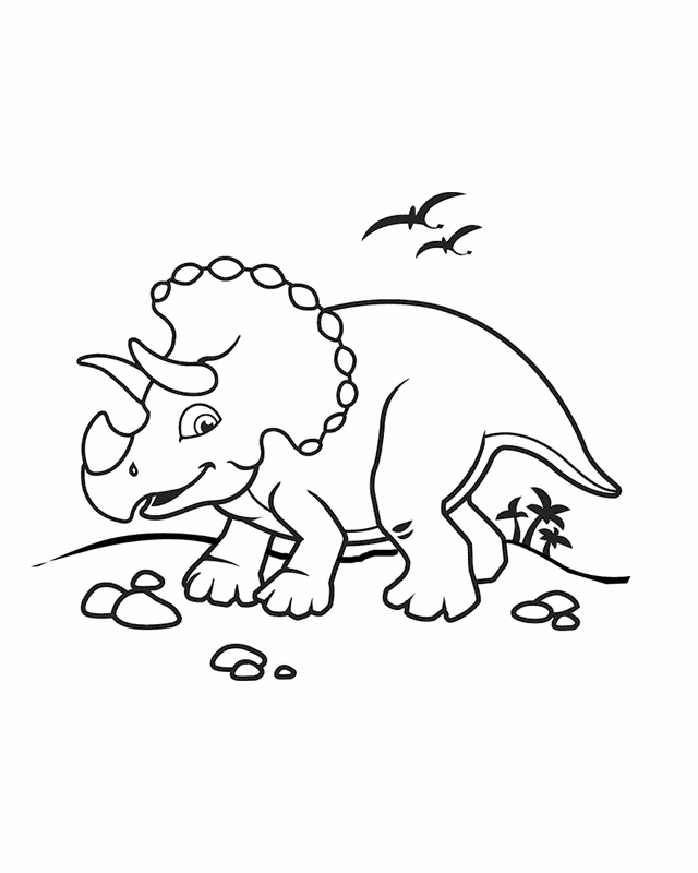 Cartoon Dinosaur Coloring Page Coloring Home