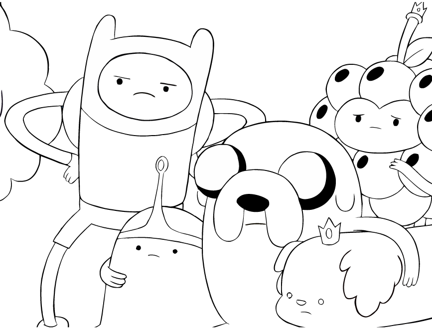 Adventure Time Jake And Finn Running Coloring Page | Free 