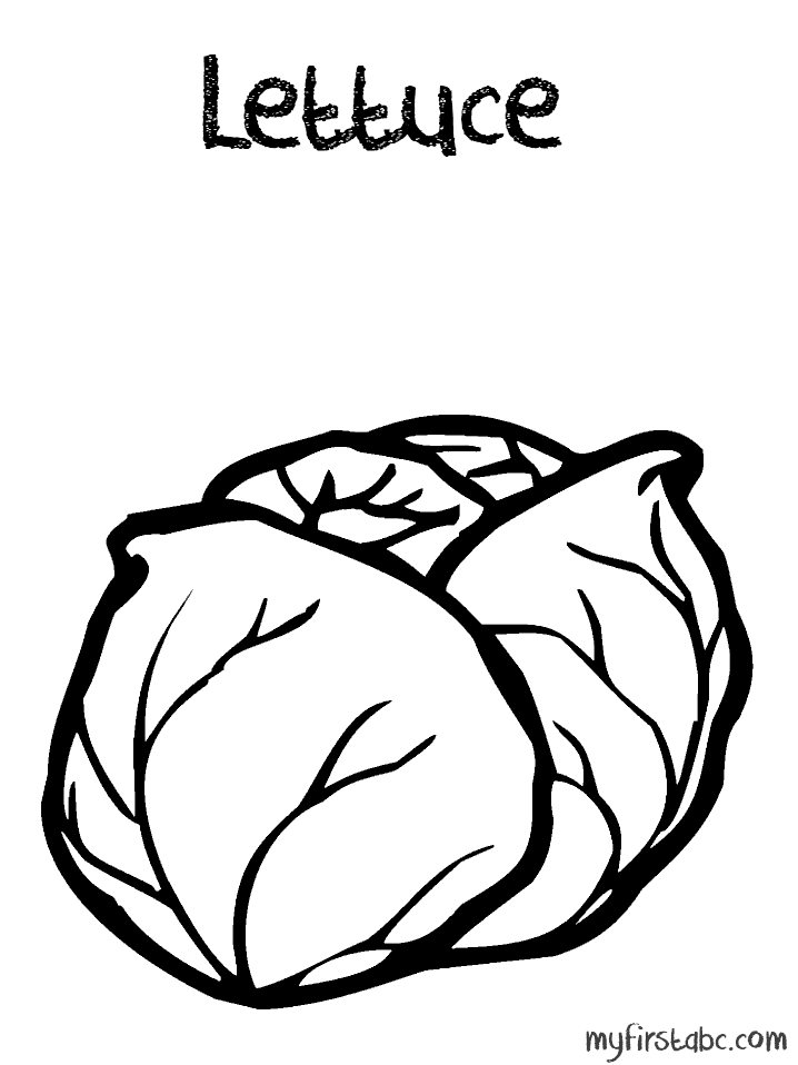 Lettuce Coloring Page - My First ABC