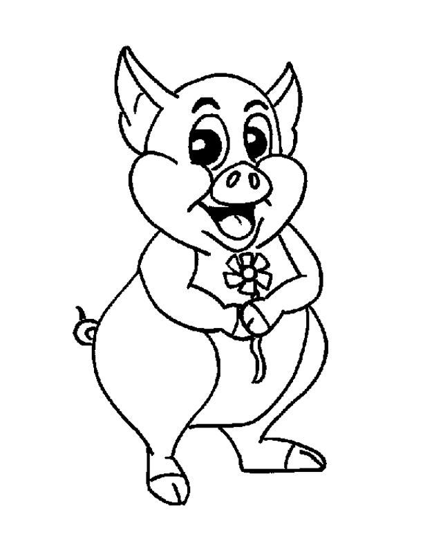 Beautiful Pig With Flower Coloring Pages : New Coloring Pages