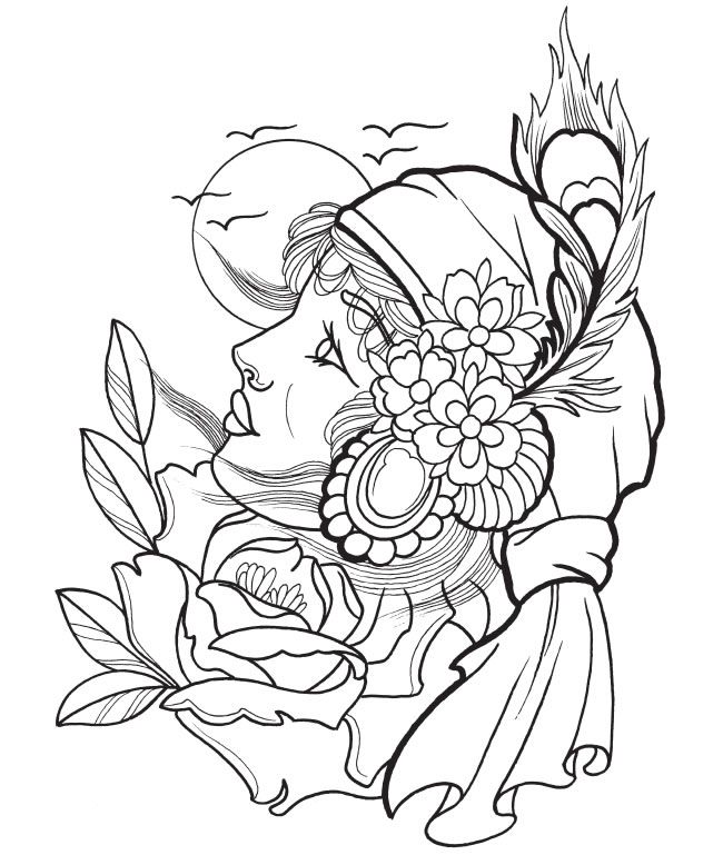 tattoo coloring pages - Quoteko.