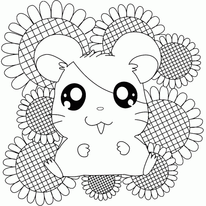 Hamtaro With a Ring Coloring Page | Kids Coloring Page