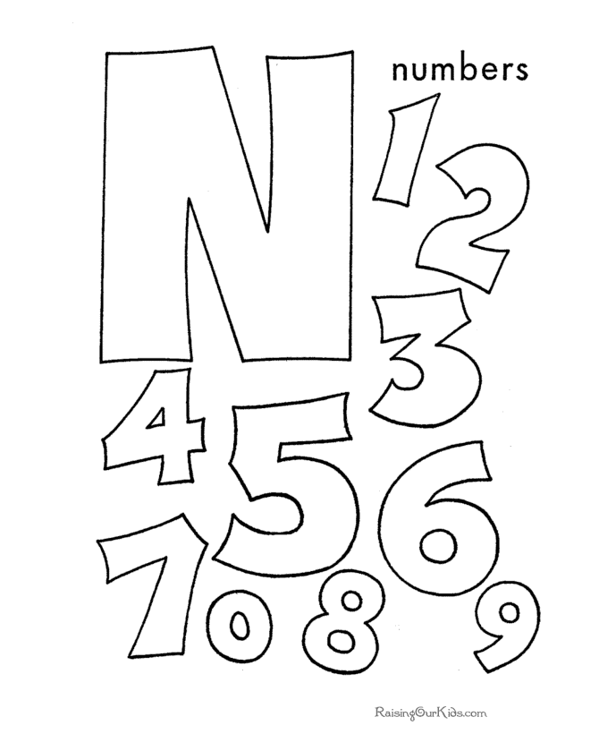 Number Coloring Pages For Toddlers - Coloring Home