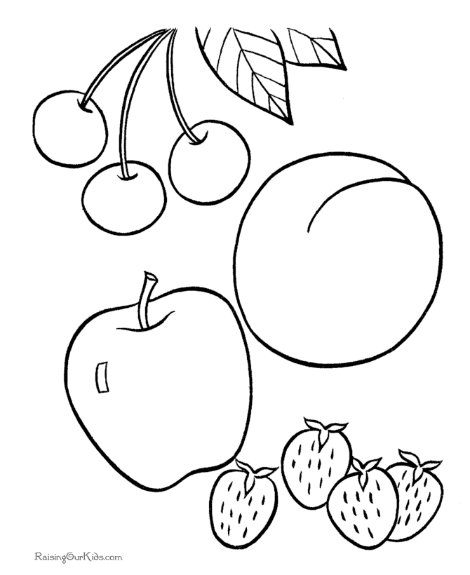 Fruit Pictures For Kids Coloring Home