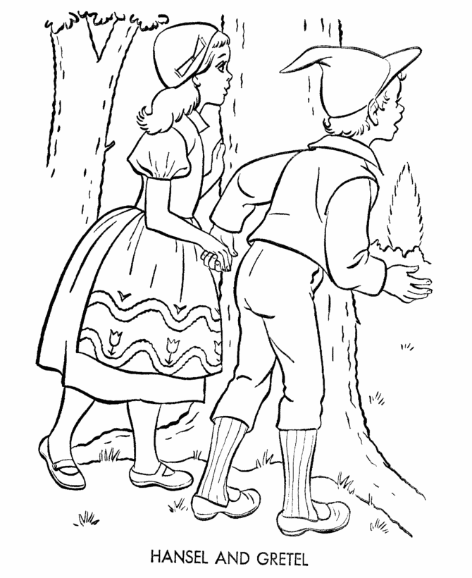 BlueBonkers: Nursery Rhymes Coloring Page Sheets - Hansel and 