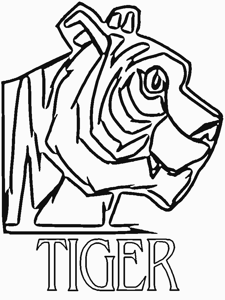 kindergarten tiger face Colouring Pages (page 2)