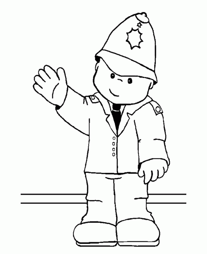 Policeman Cherub Coloring Pages For Kids - Police Coloring Pages 