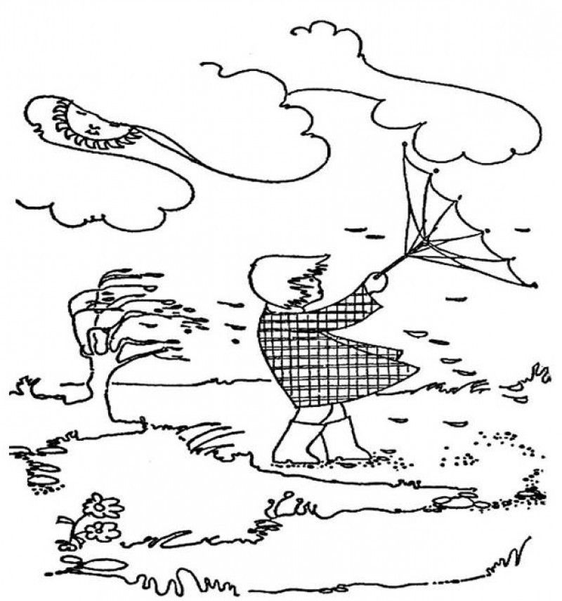 Tree In The Wind Coloring Pages