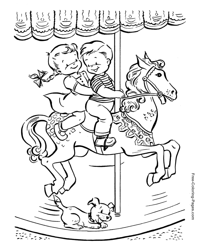 Free horse coloring pages - 008